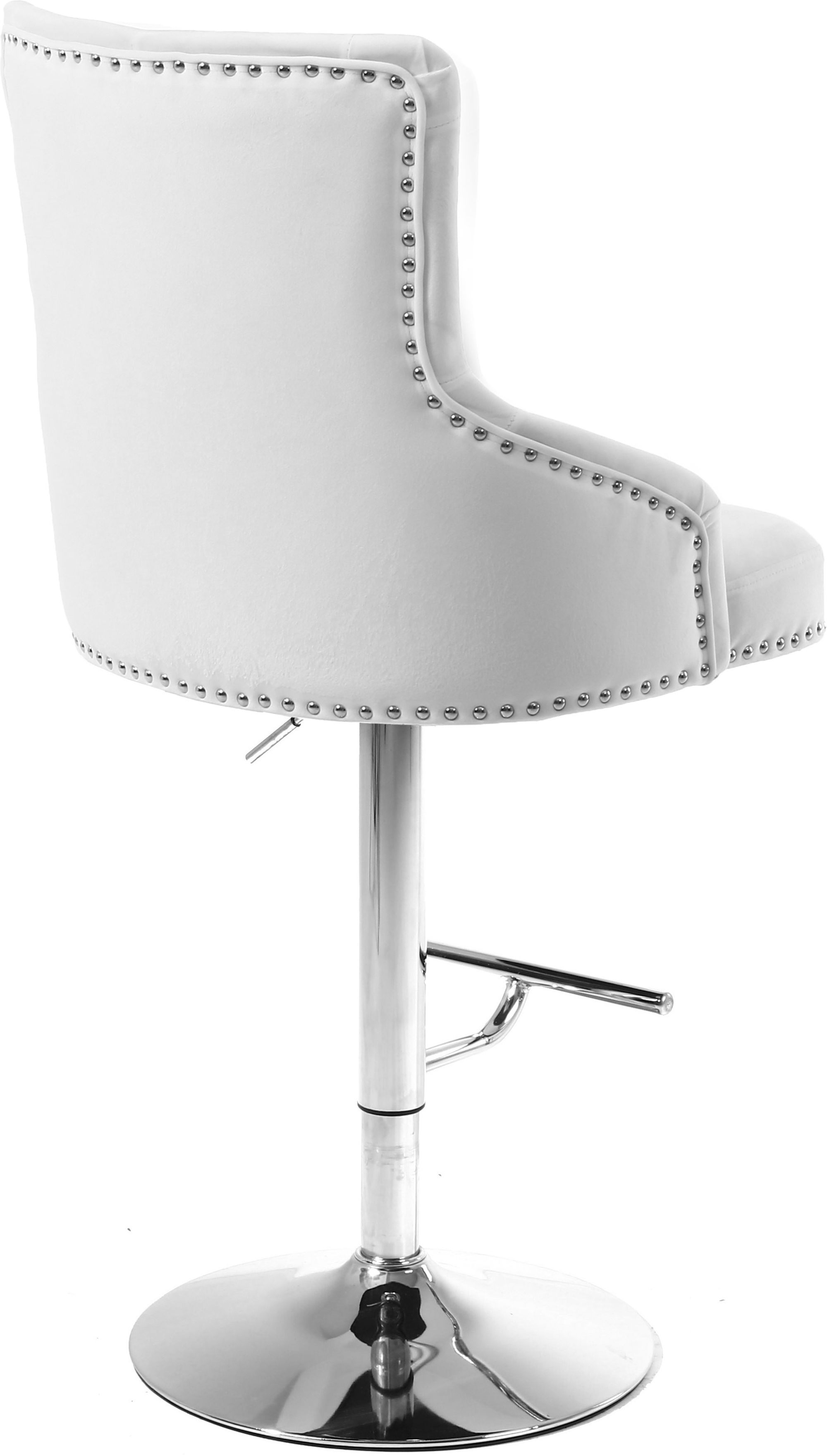 Claude Velvet Adjustable Stool with Chrome Base