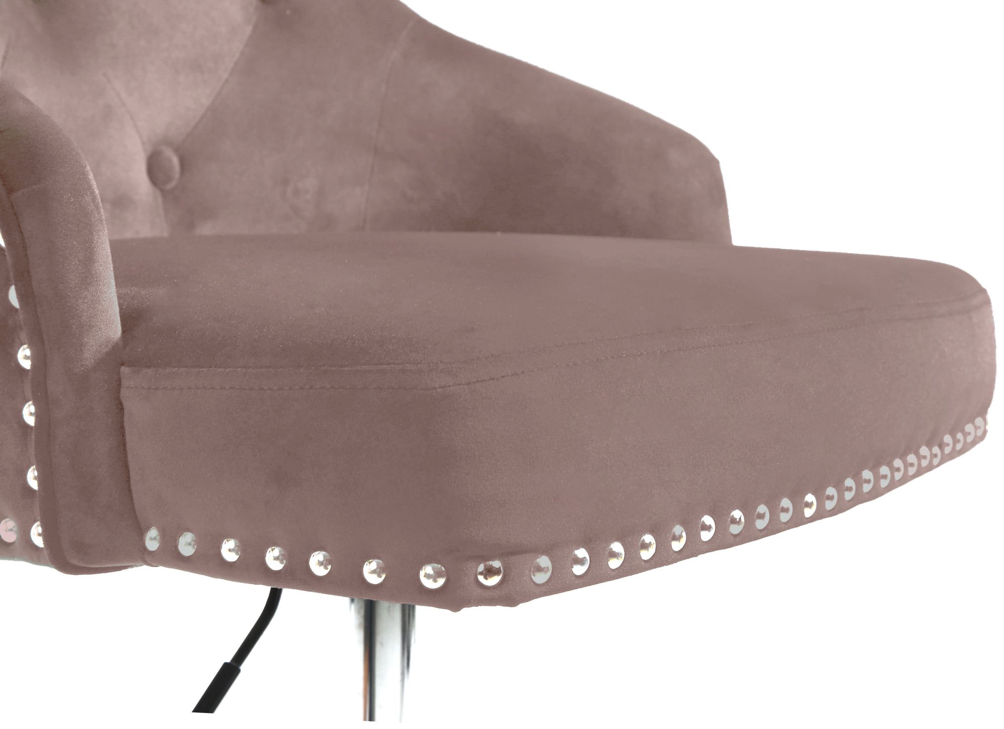 Claude Velvet Adjustable Stool with Chrome Base