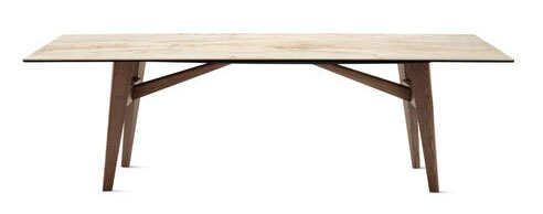 Abrey W98.4-inch Ceramic/Wood Customizable Rectangular Dining Table