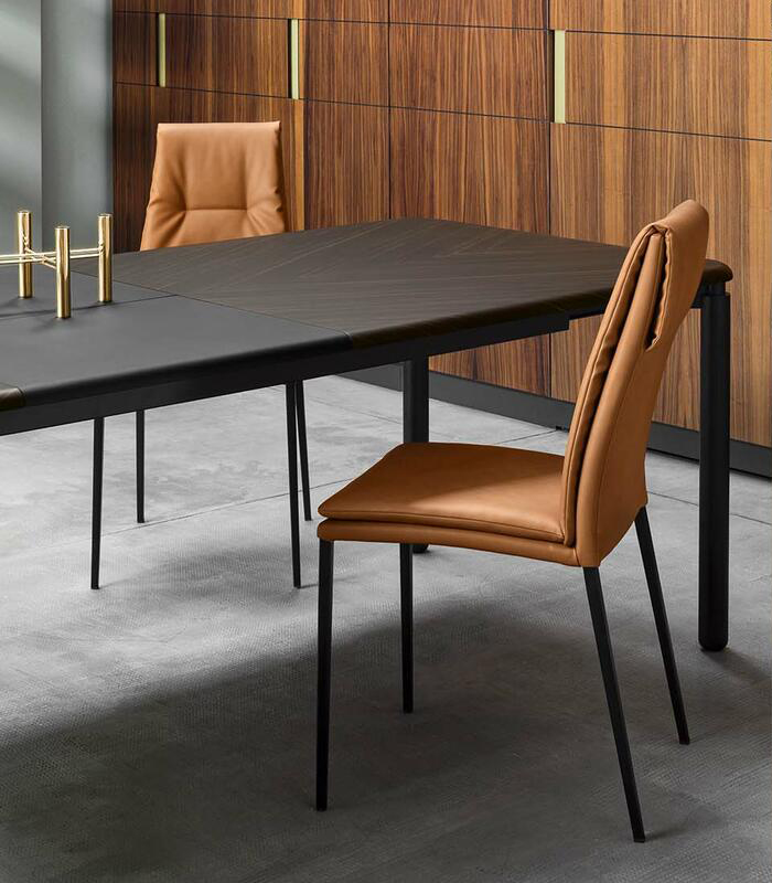 Carmen Fabric/Metal Customizable Upholstered Dining Chair