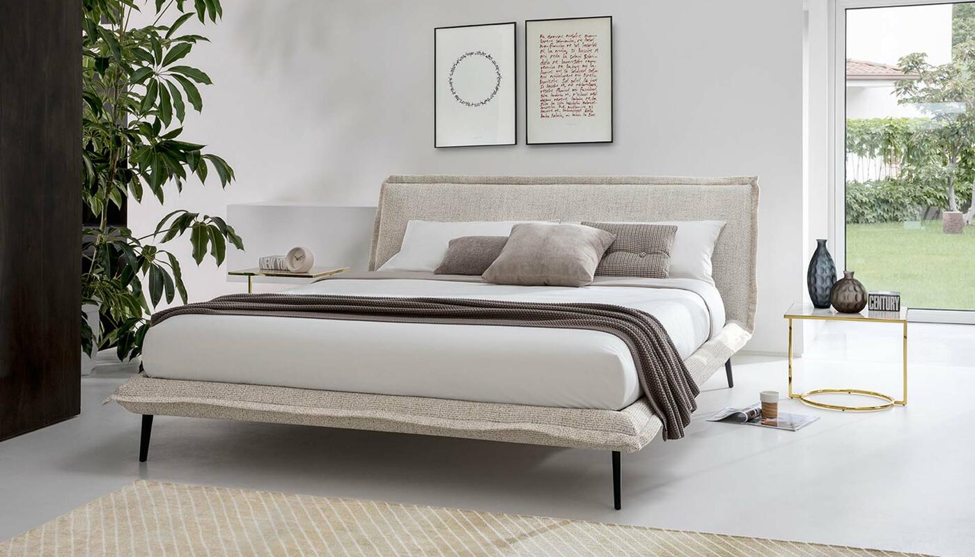 Fluff Upholstery/Wood Platform Bed