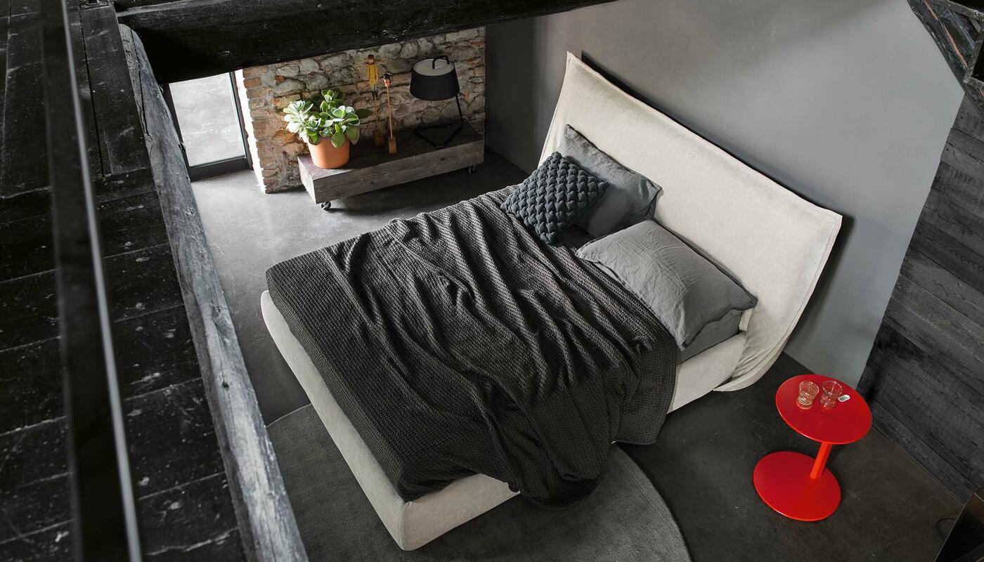 Softly Fabric/Wood Platform Bed