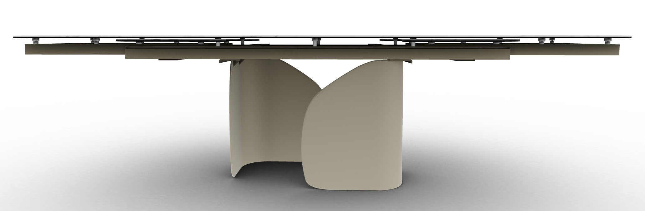 Twins Metal/Ceramic Rectangular Extendable Dining Table w/Rounded Corners