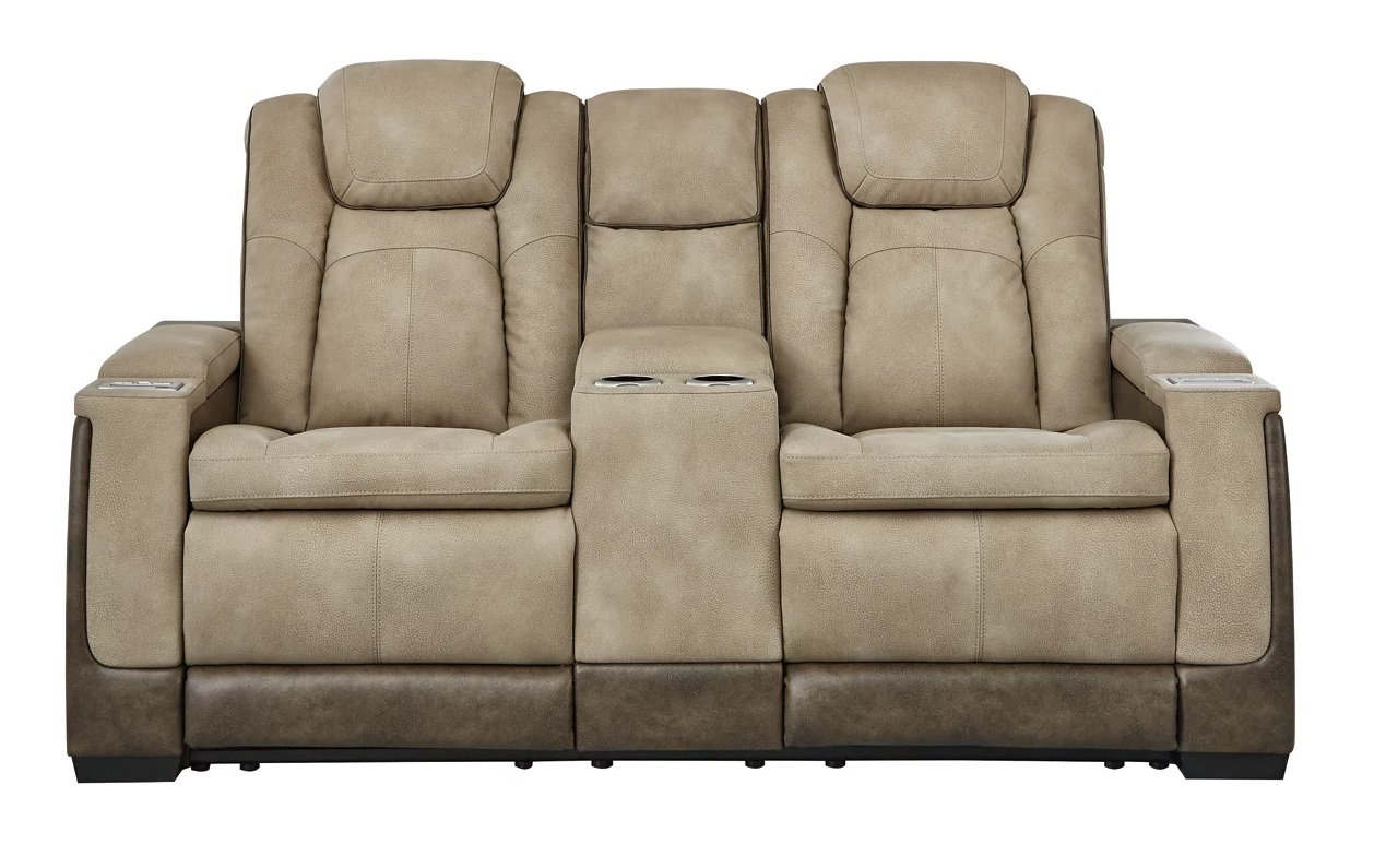 Ashley Next-Gen Durapella Polyester/PU Dual Power Reclining Loveseat w/Console