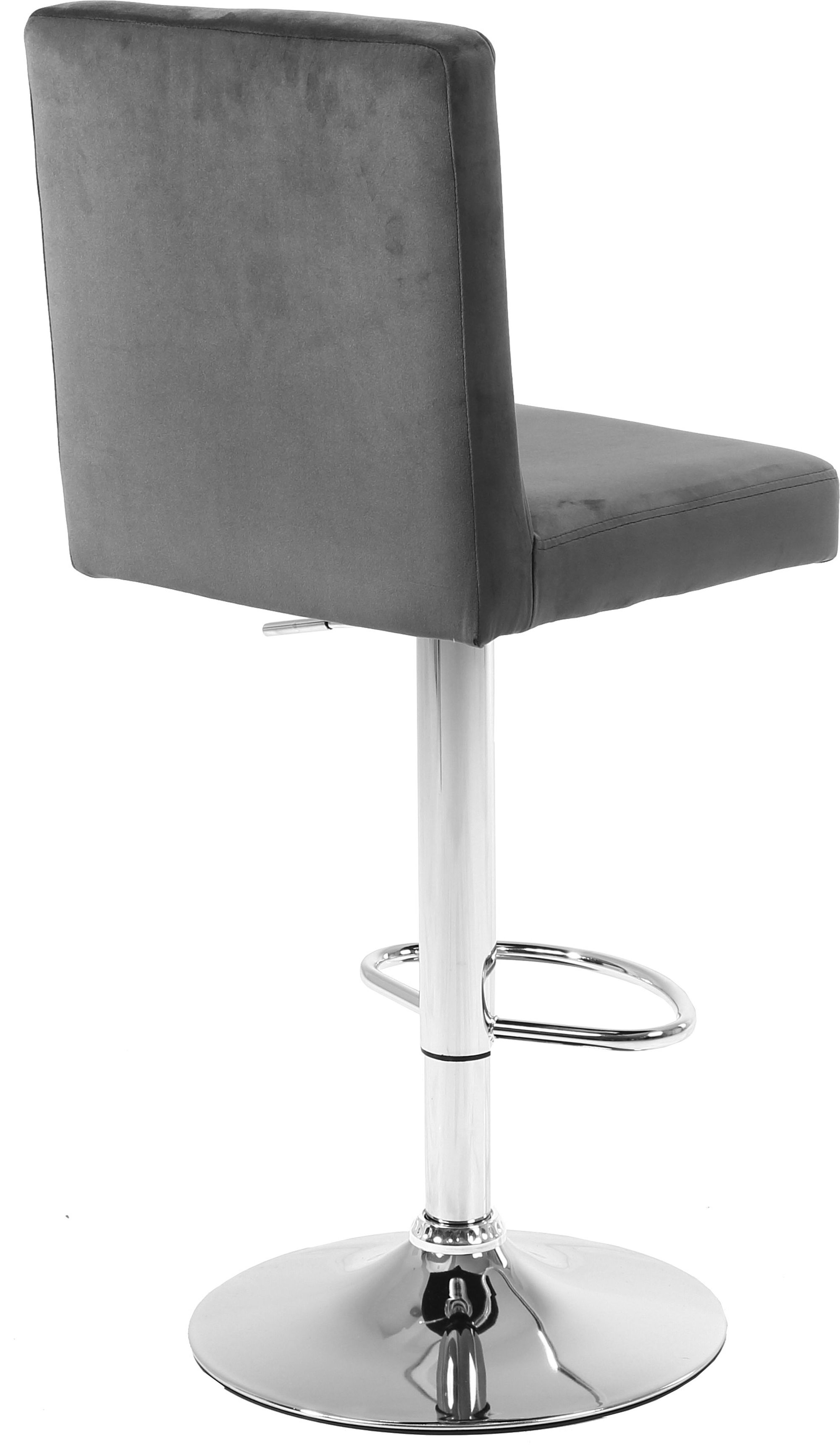 Joel Velvet Adjustable Stool with Chrome Base