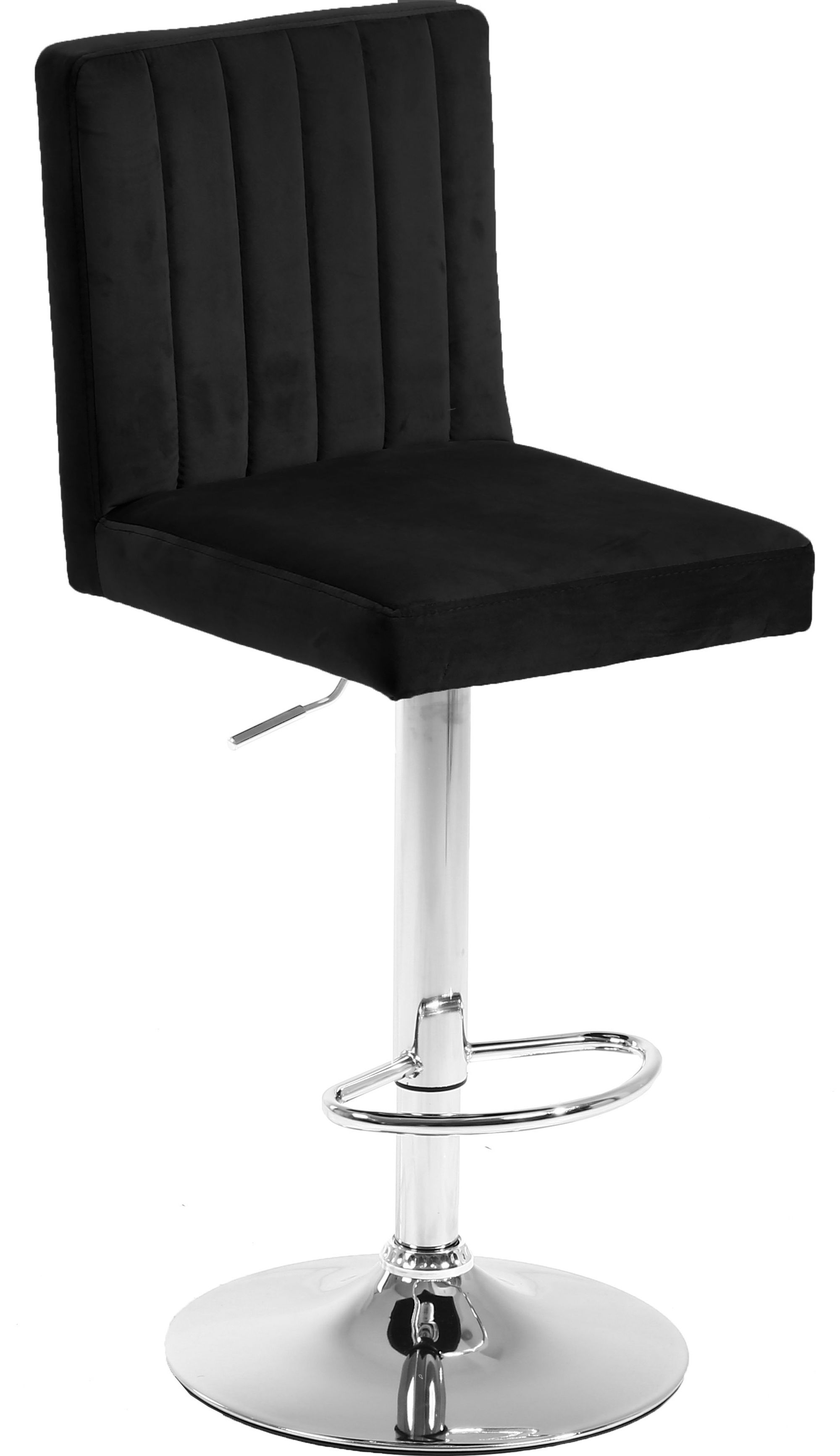 Joel Velvet Adjustable Stool with Chrome Base