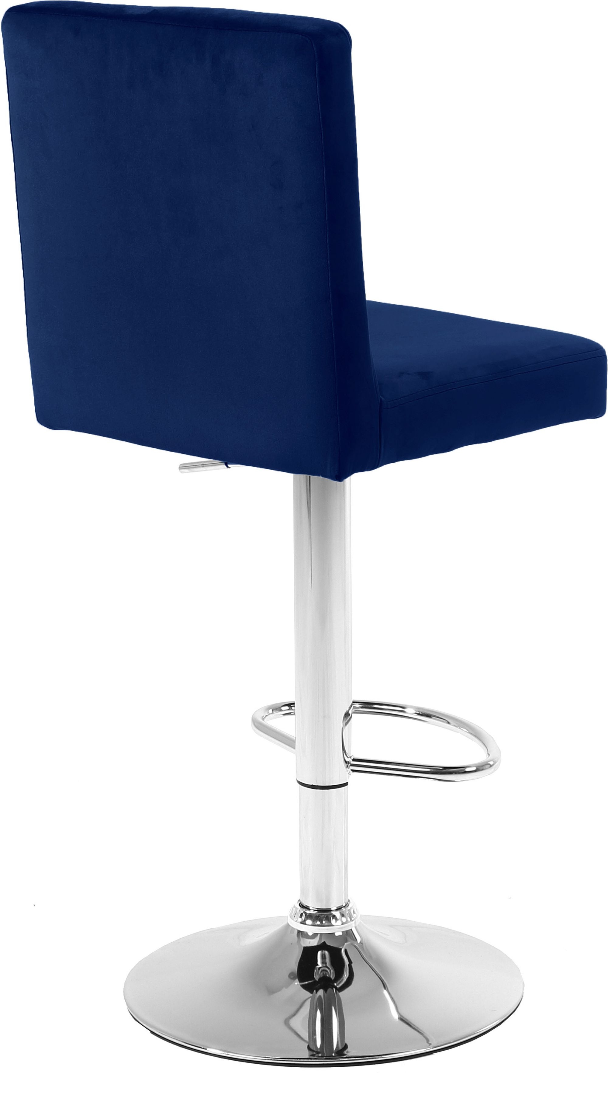 Joel Velvet Adjustable Stool with Chrome Base