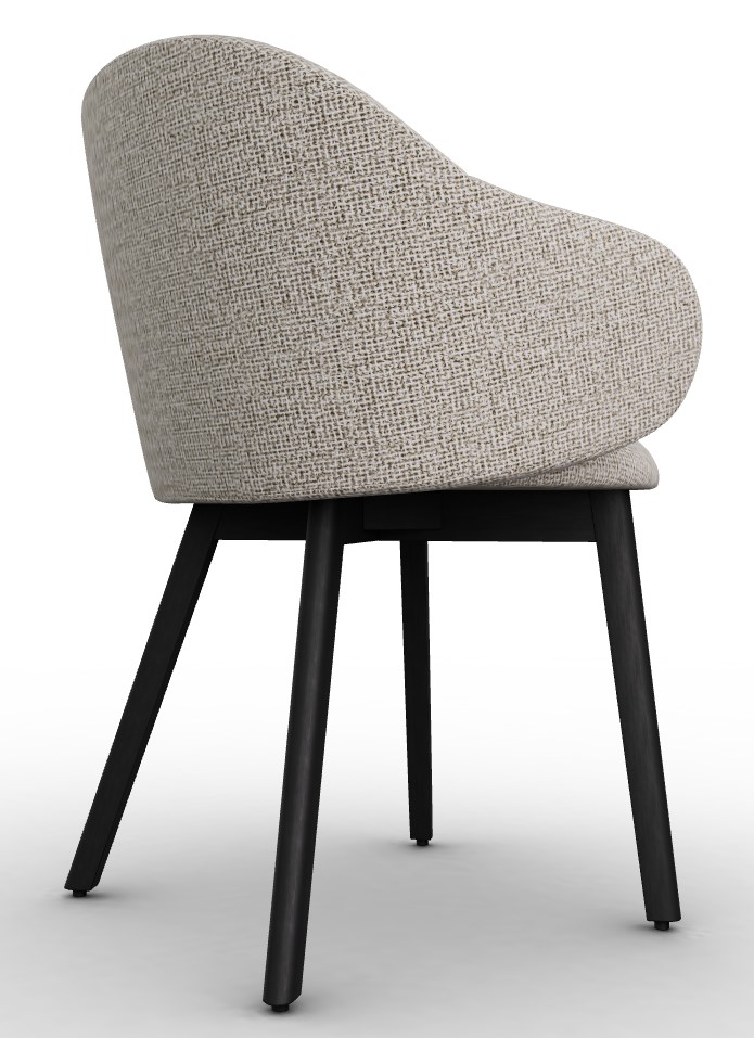 Holly Fab Bouclé Fabric/Wood Dining Armchair
