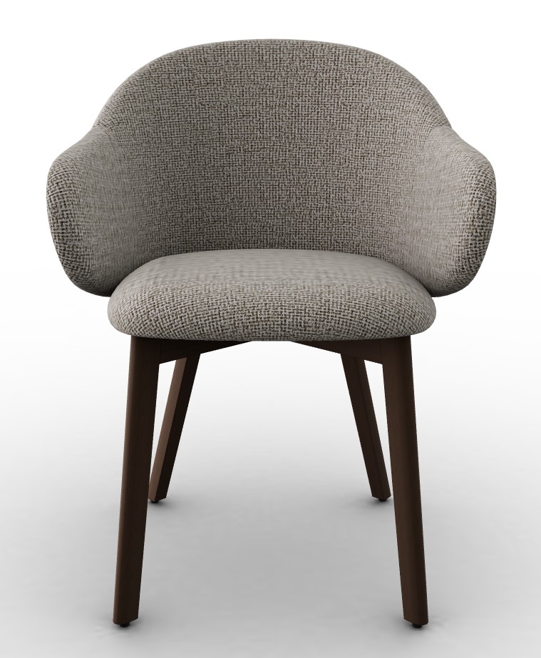 Holly Fab Bouclé Fabric/Wood Dining Armchair