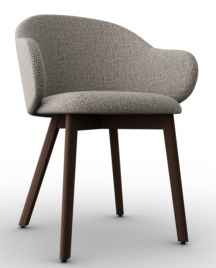 Holly Fab Upholstery/Wood Dining Armchair