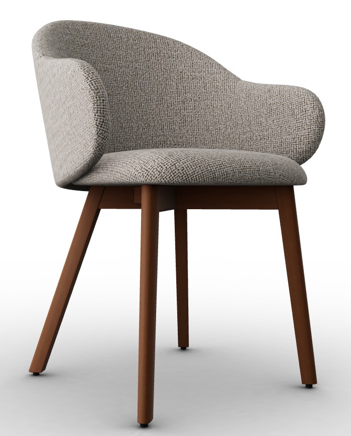 Holly Fab Upholstery/Wood Dining Armchair