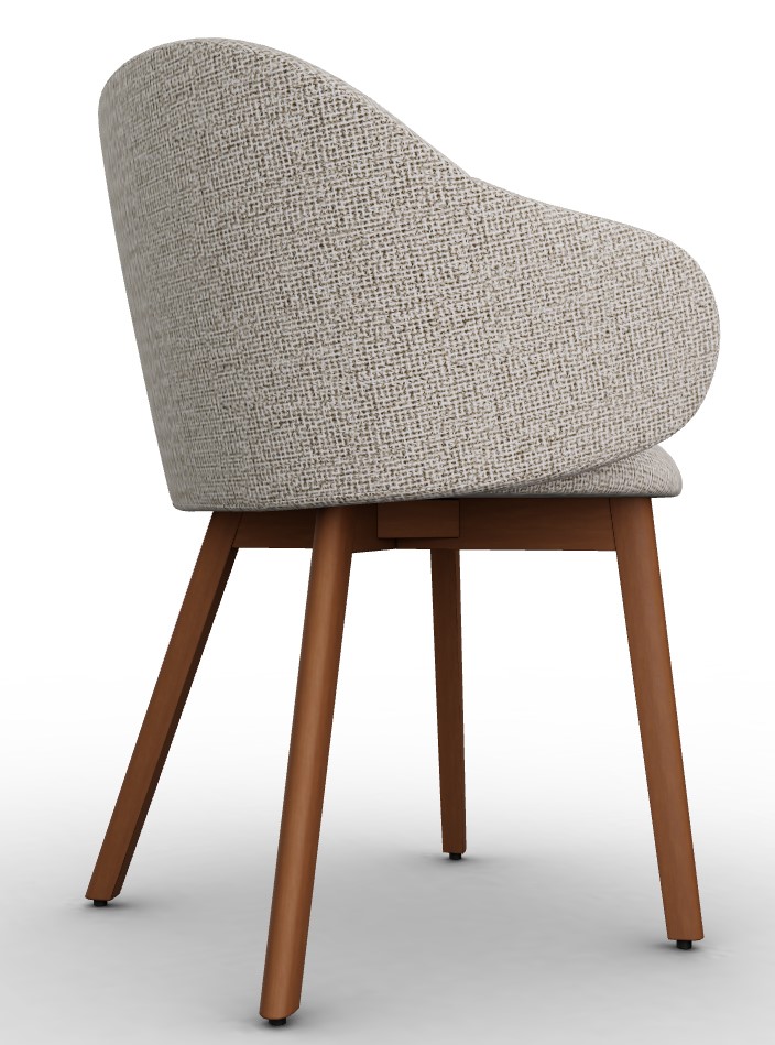 Holly Fab Upholstery/Wood Dining Armchair