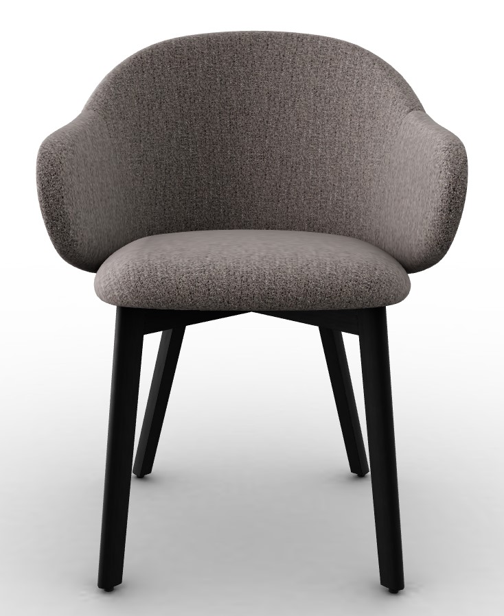Holly Fab Bouclé Fabric/Wood Dining Armchair