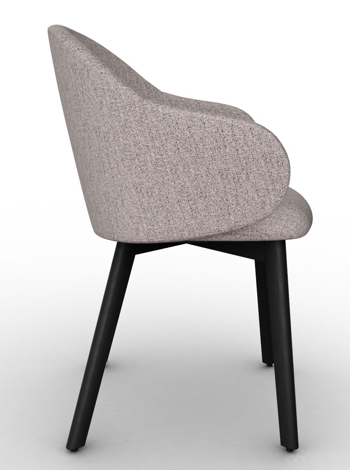 Holly Fab Upholstery/Wood Dining Armchair