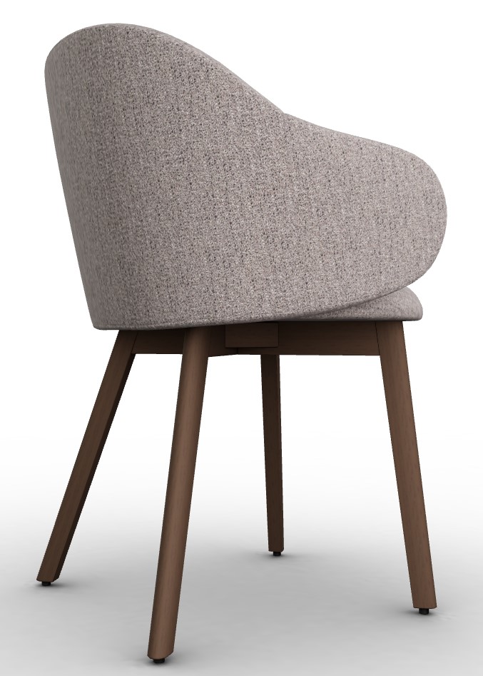 Holly Fab Upholstery/Wood Dining Armchair
