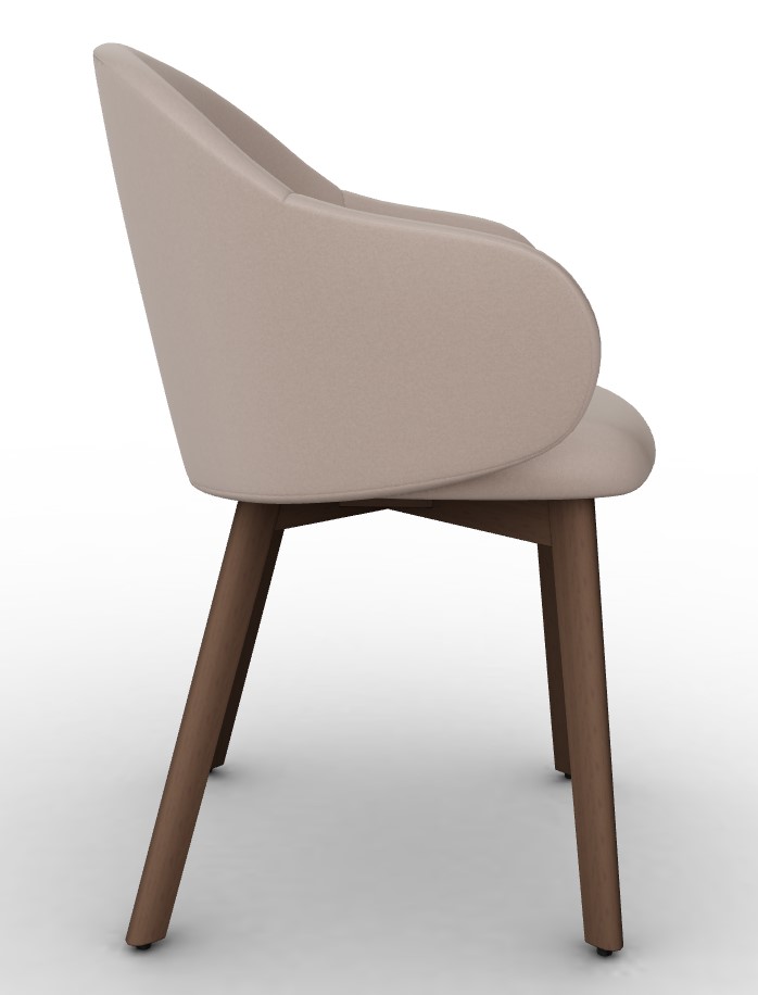 Holly Fab Upholstery/Wood Dining Armchair