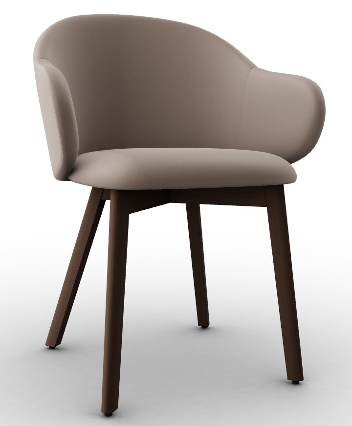 Holly Fab Upholstery/Wood Dining Armchair