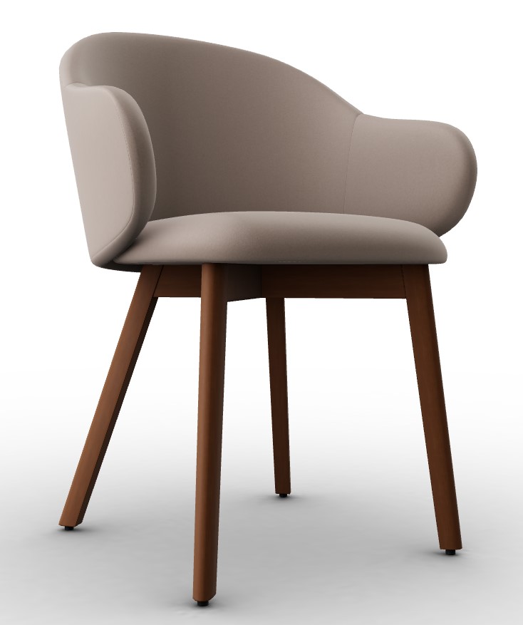 Holly Fab Upholstery/Wood Dining Armchair