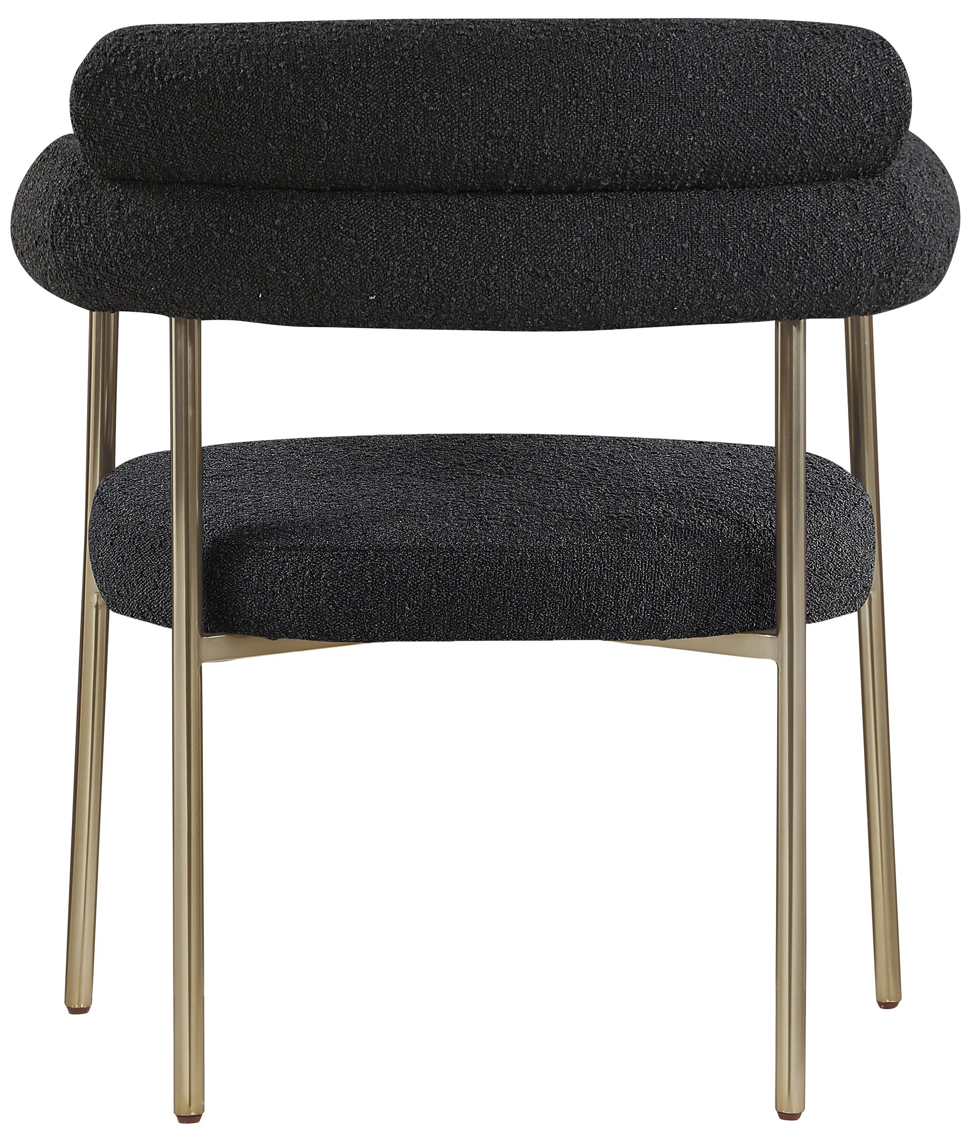 Blake Boucle Fabric Dining Chair with Brushed Brass Base