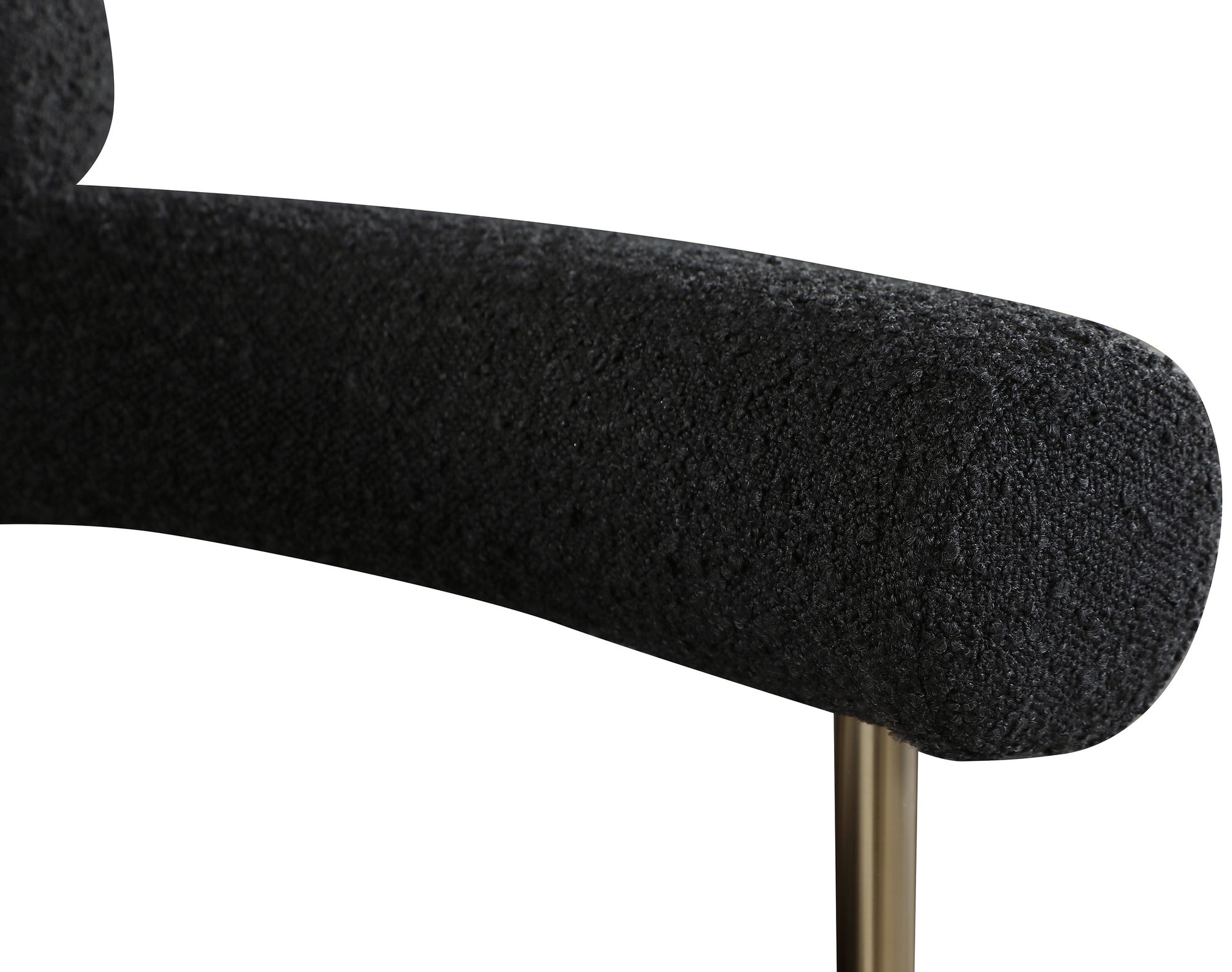 Blake Boucle Fabric Dining Chair with Brushed Brass Base