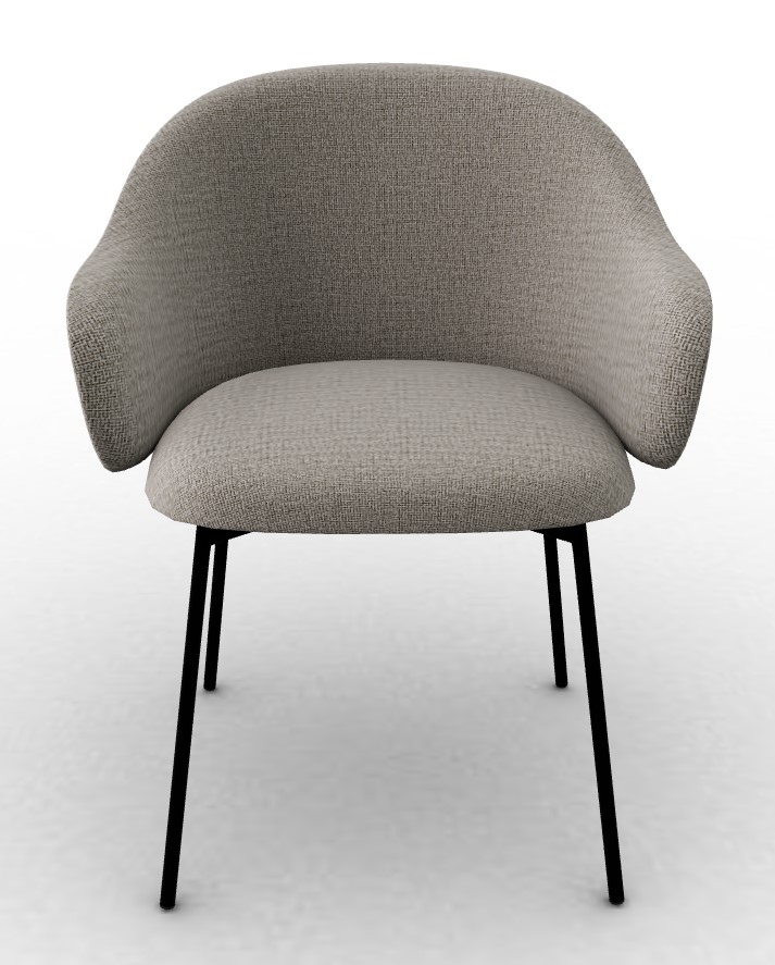 Holly Fab Bouclé Fabric/Metal Dining Armchair