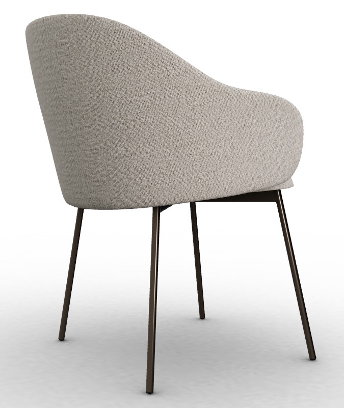 Holly Fab Bouclé Fabric/Metal Dining Armchair