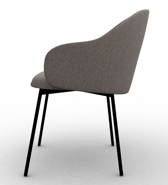 Holly Fab Bouclé Fabric/Metal Dining Armchair