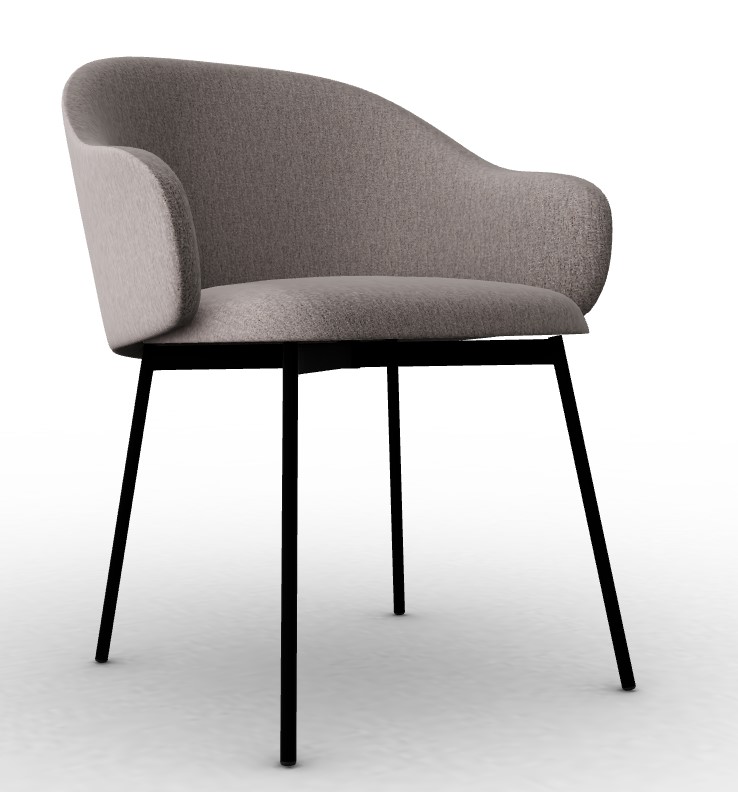 Holly Fab Upholstery/Metal Dining Armchair