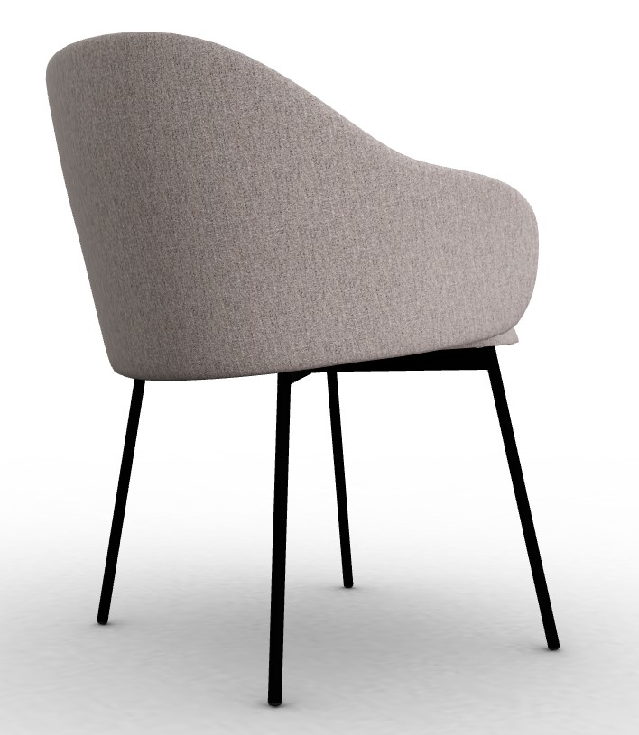 Holly Fab Upholstery/Metal Dining Armchair