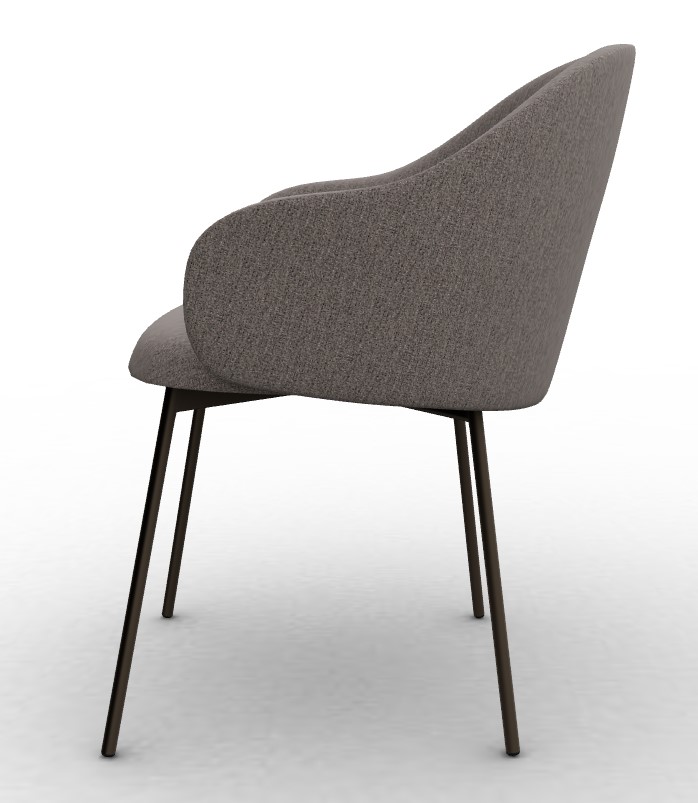 Holly Fab Bouclé Fabric/Metal Dining Armchair