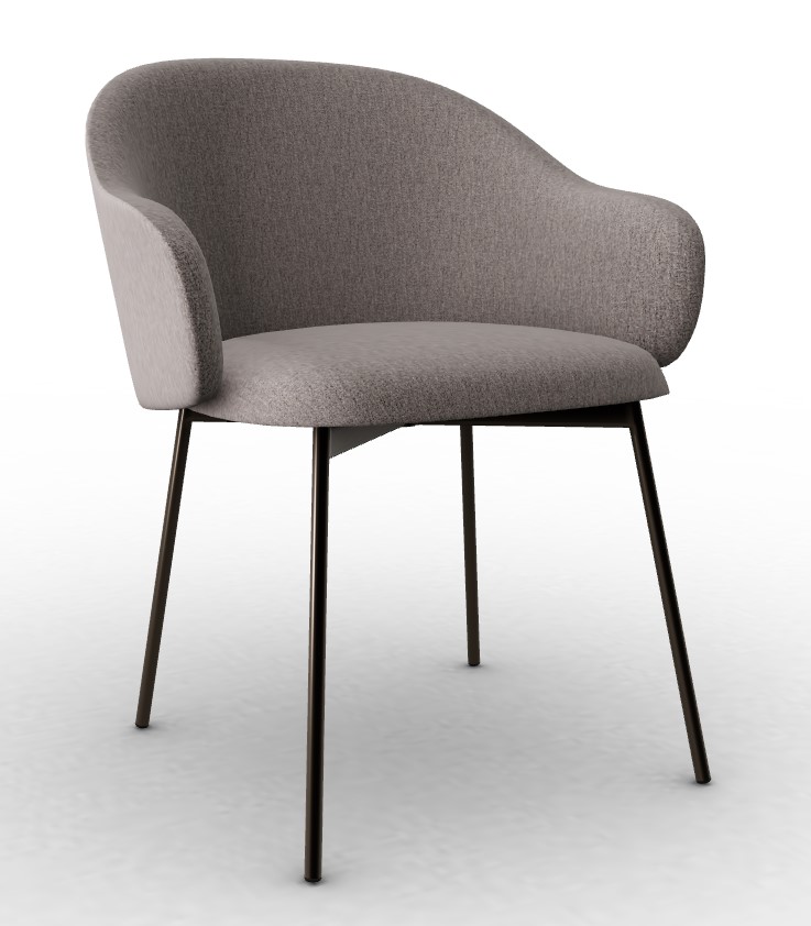 Holly Fab Upholstery/Metal Dining Armchair