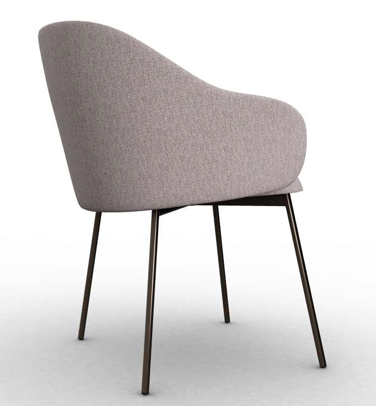 Holly Fab Upholstery/Metal Dining Armchair