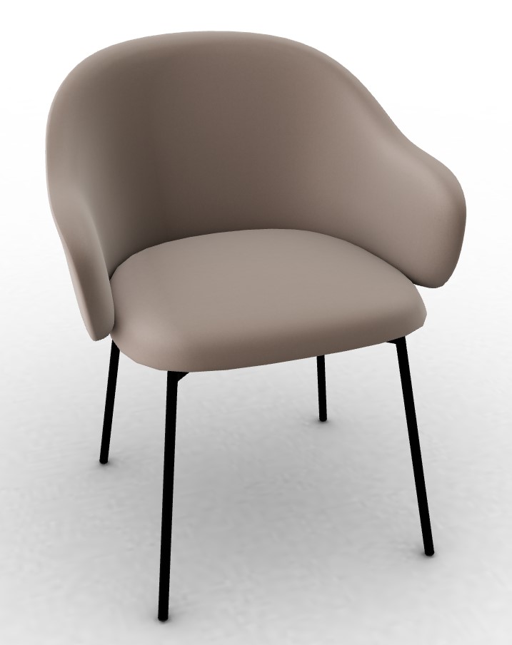Holly Fab Venice Fabric/Metal Dining Armchair