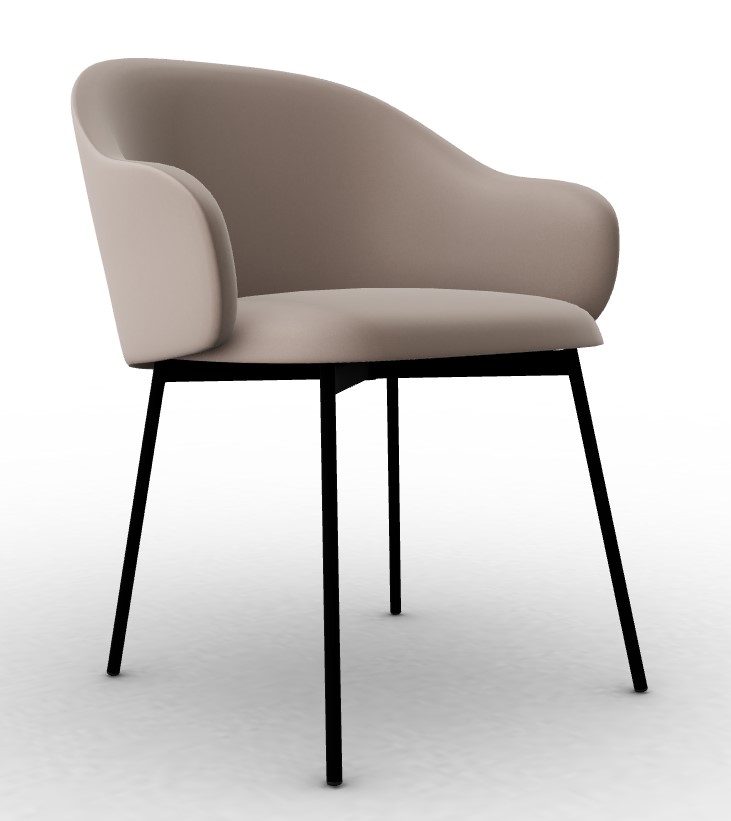 Holly Fab Venice Fabric/Metal Dining Armchair
