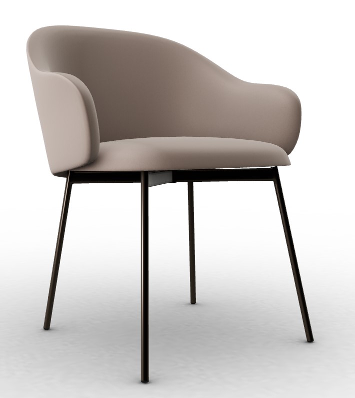Holly Fab Venice Fabric/Metal Dining Armchair
