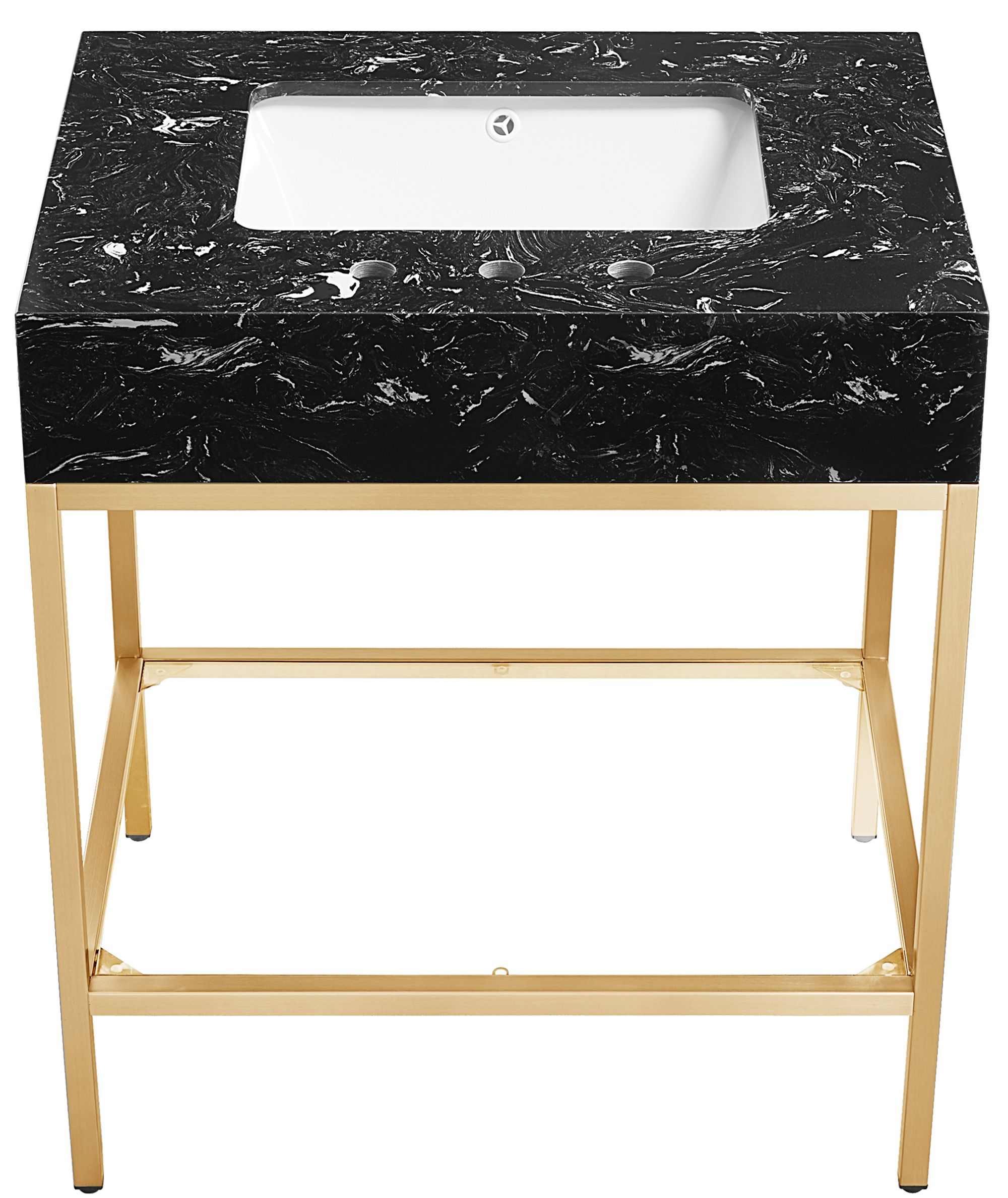 Marmo 30" Marble Single Bathroom Vanity with Ceramic Sink