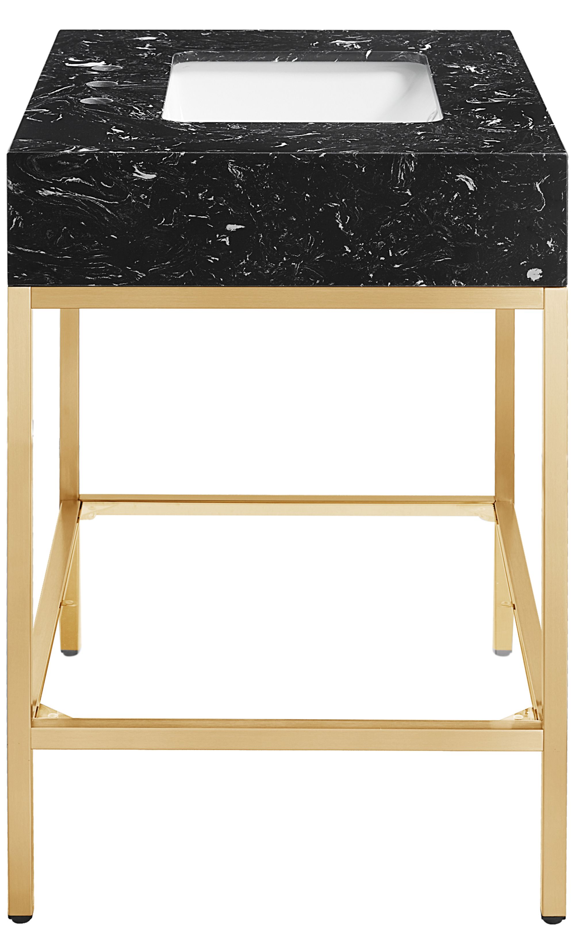 Marmo 30" Marble Single Bathroom Vanity with Ceramic Sink