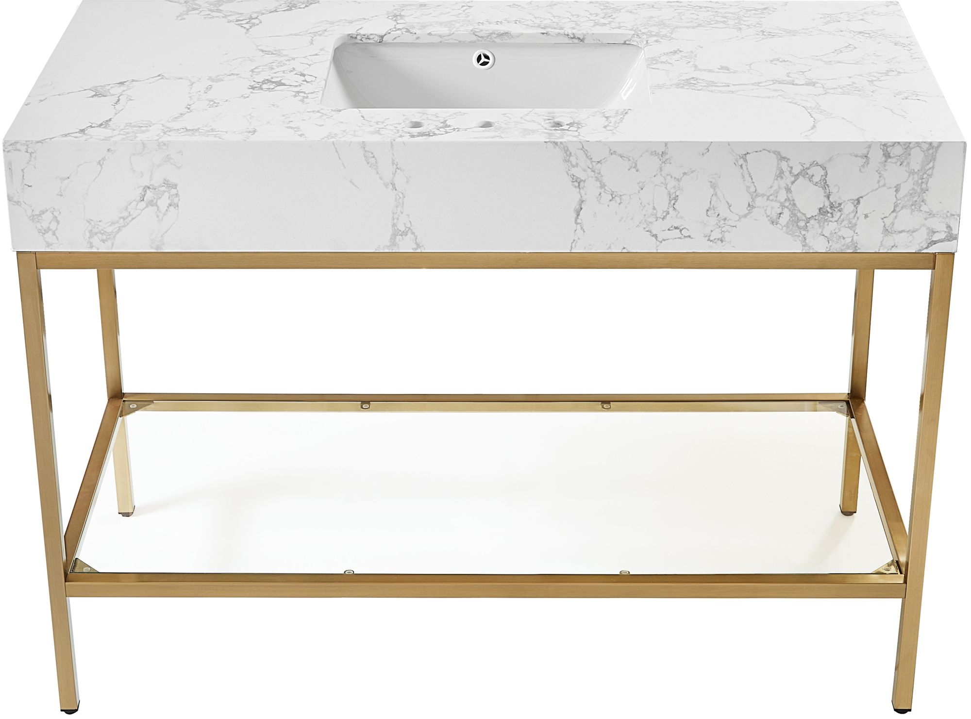 Marmo 48" Marble Single Bathroom Vanity with & Ceramic Sink