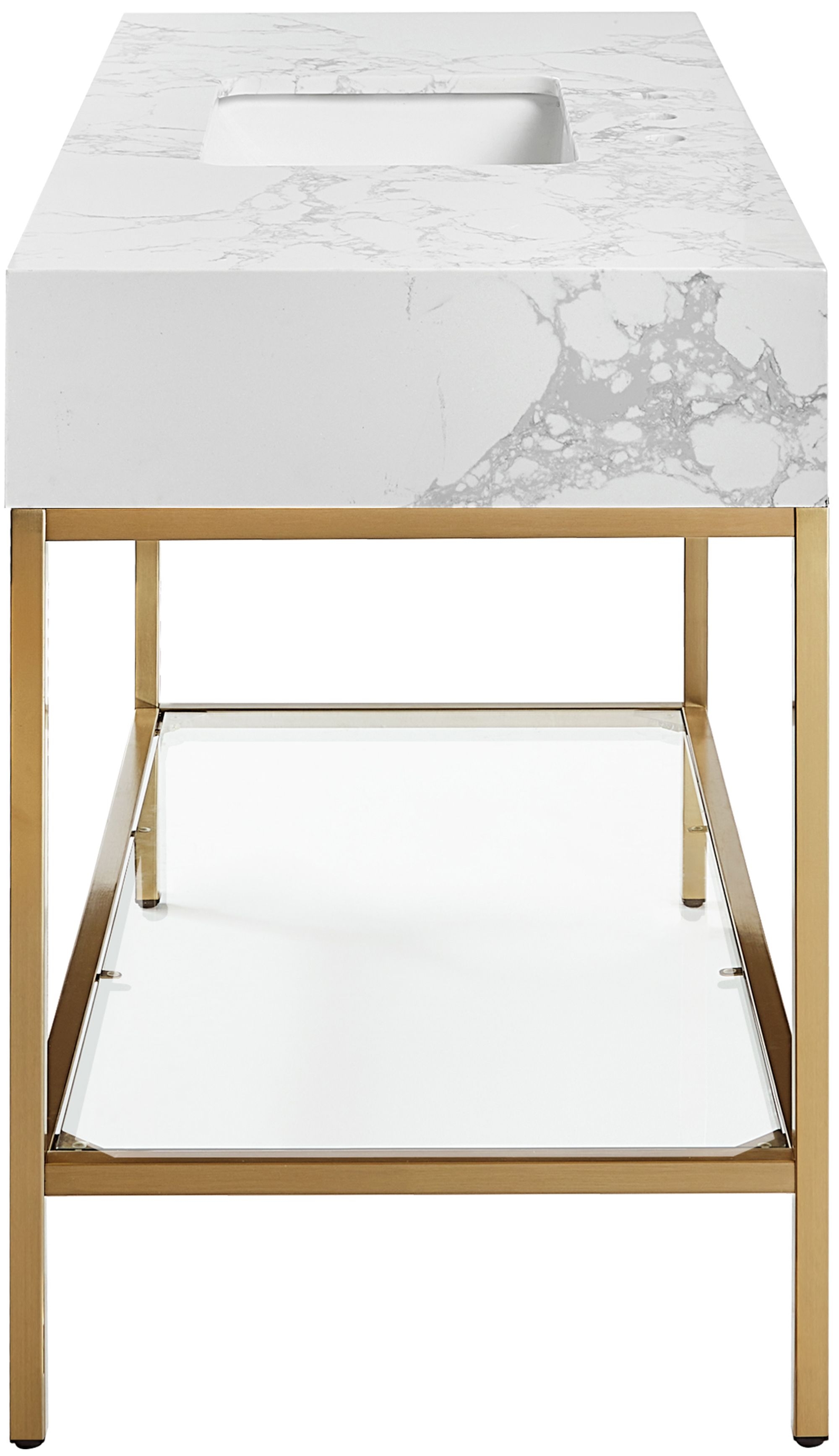 Marmo 48" Marble Single Bathroom Vanity with & Ceramic Sink