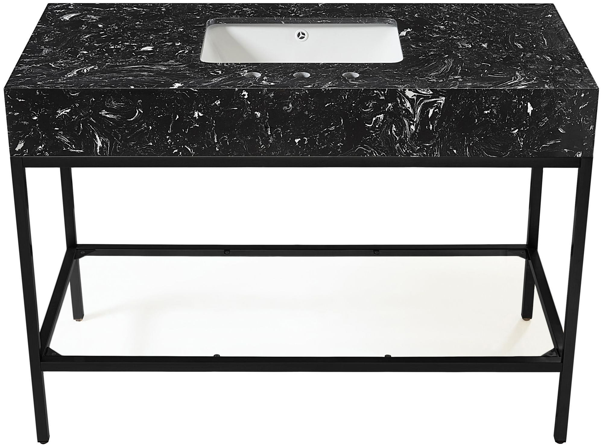 Marmo 48" Marble Single Bathroom Vanity with & Ceramic Sink