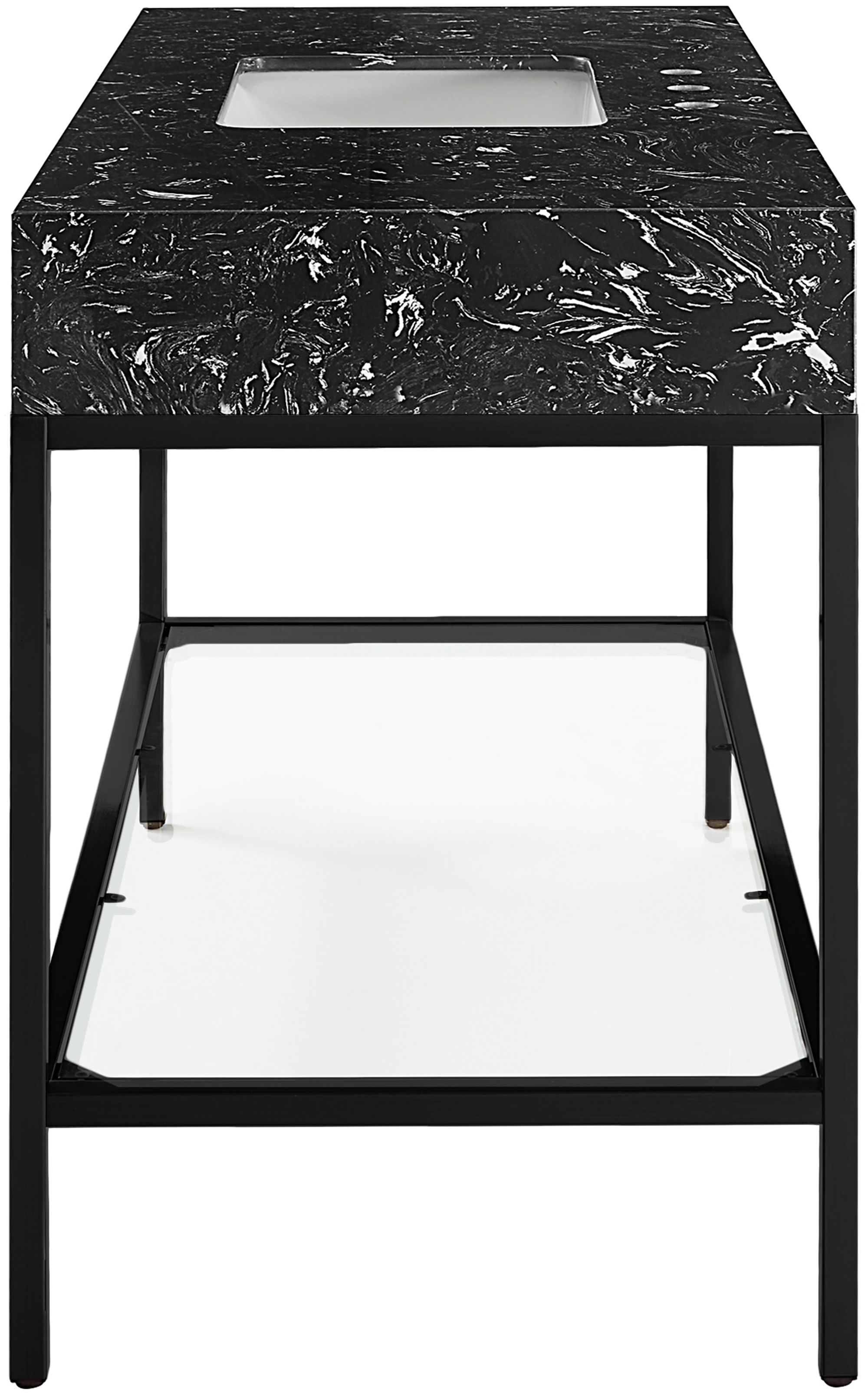 Marmo 48" Marble Single Bathroom Vanity with & Ceramic Sink