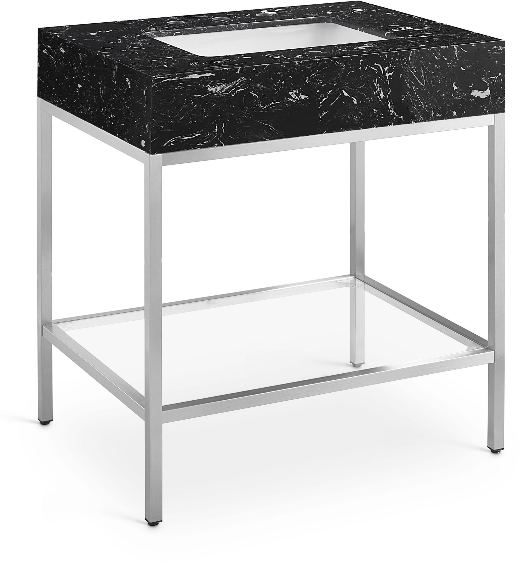 Marmo 30" Marble Single Bathroom Vanity with Ceramic Sink