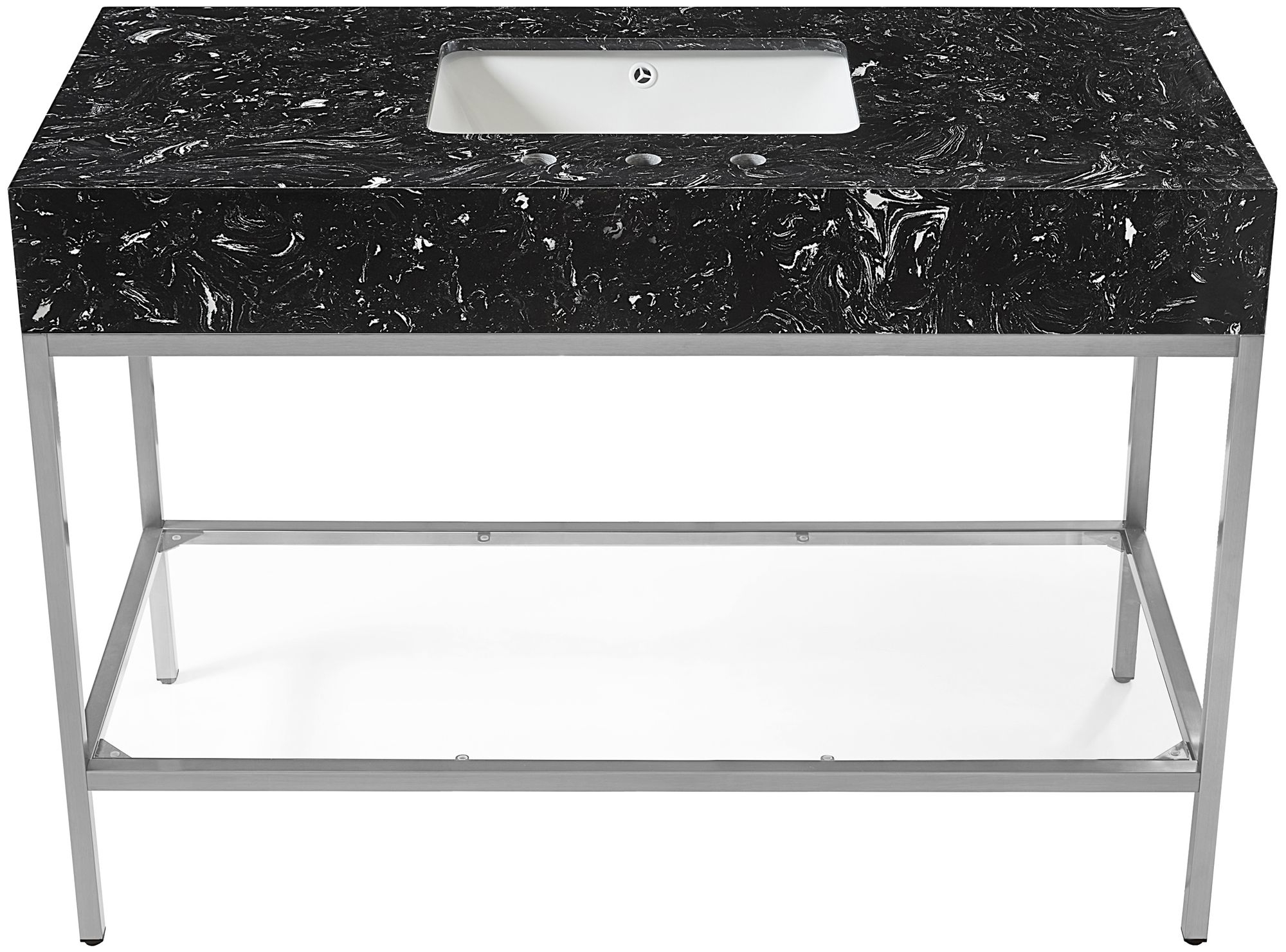 Marmo 48" Marble Single Bathroom Vanity with & Ceramic Sink