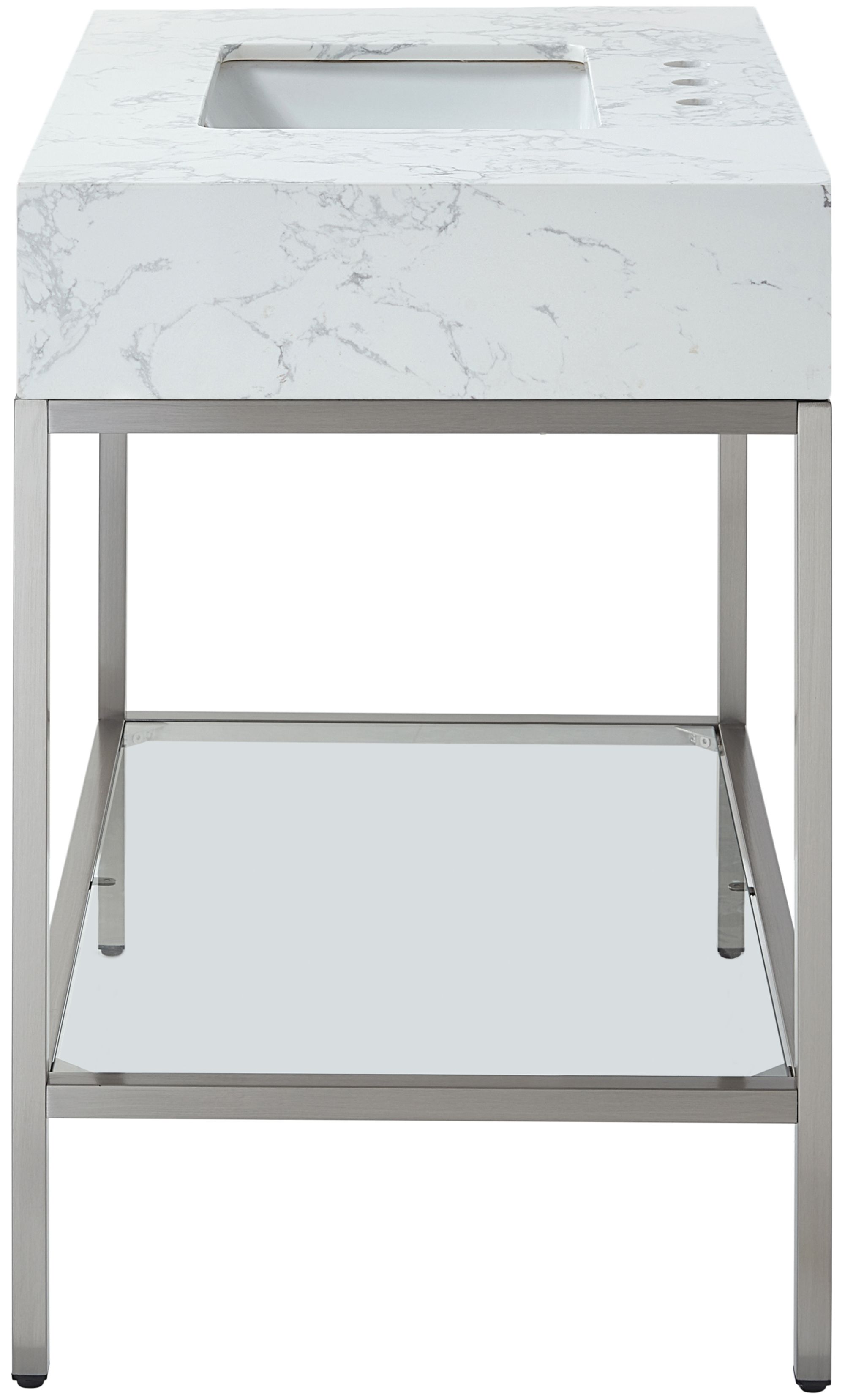 Marmo 36" Marble Single Bathroom Vanity with Chrome Base & Ceramic Sink