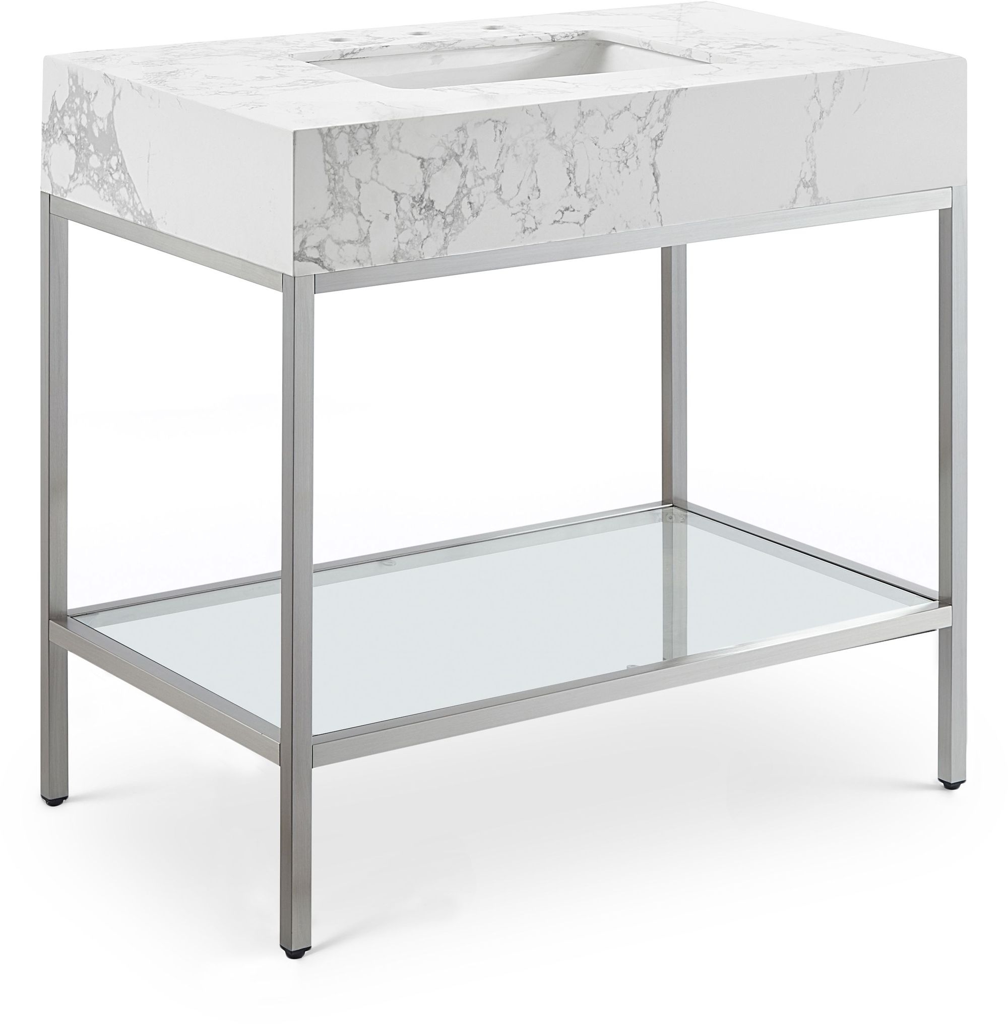 Marmo 36" Marble Single Bathroom Vanity with Ceramic Sink