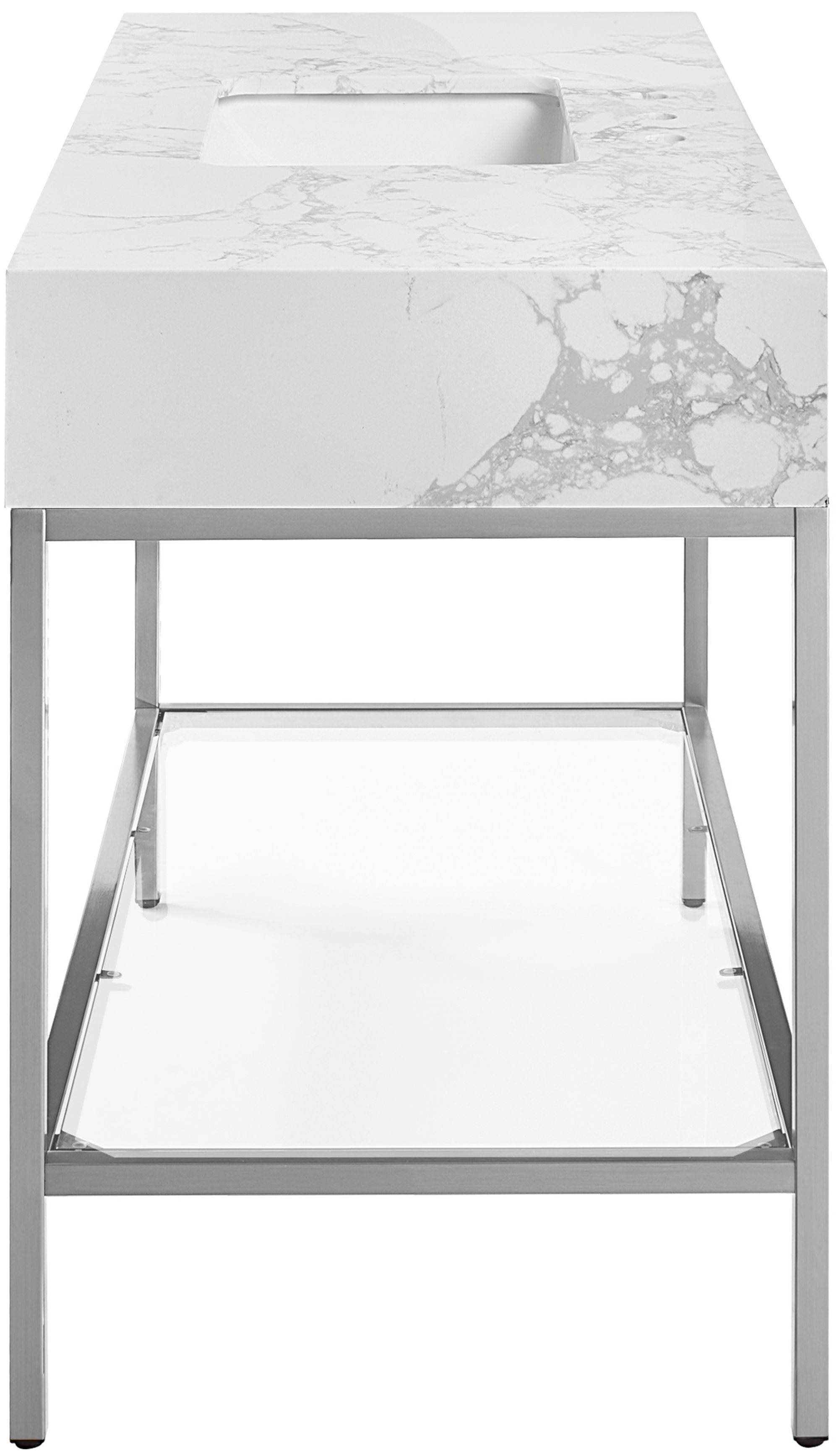 Marmo 48" Marble Single Bathroom Vanity with Chrome Base & Ceramic Sink