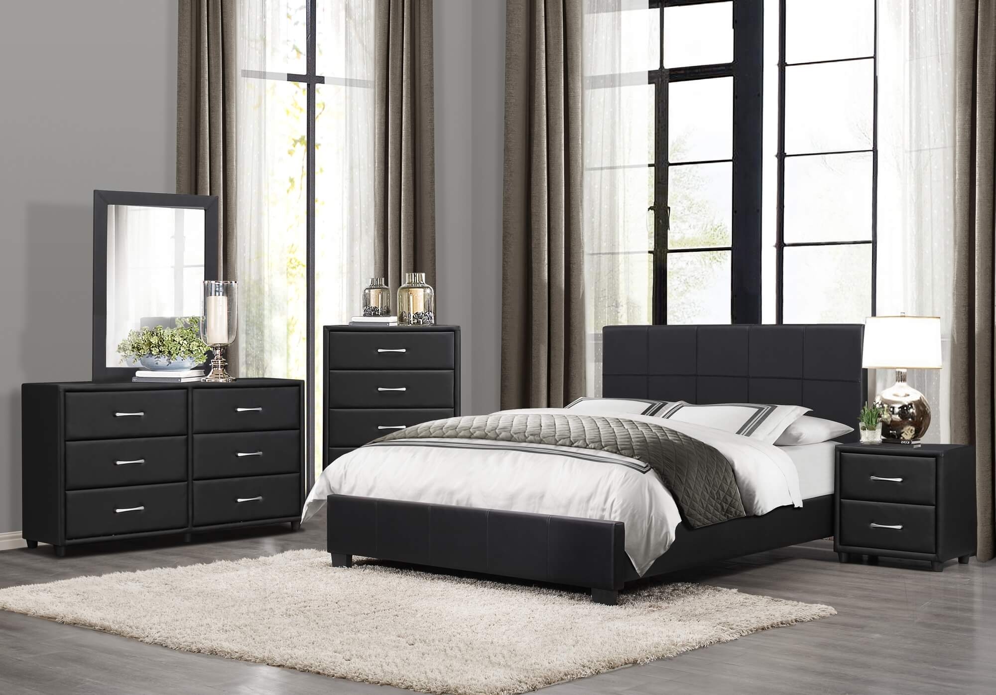 Lorenzi Leatherette Bed, California King Size