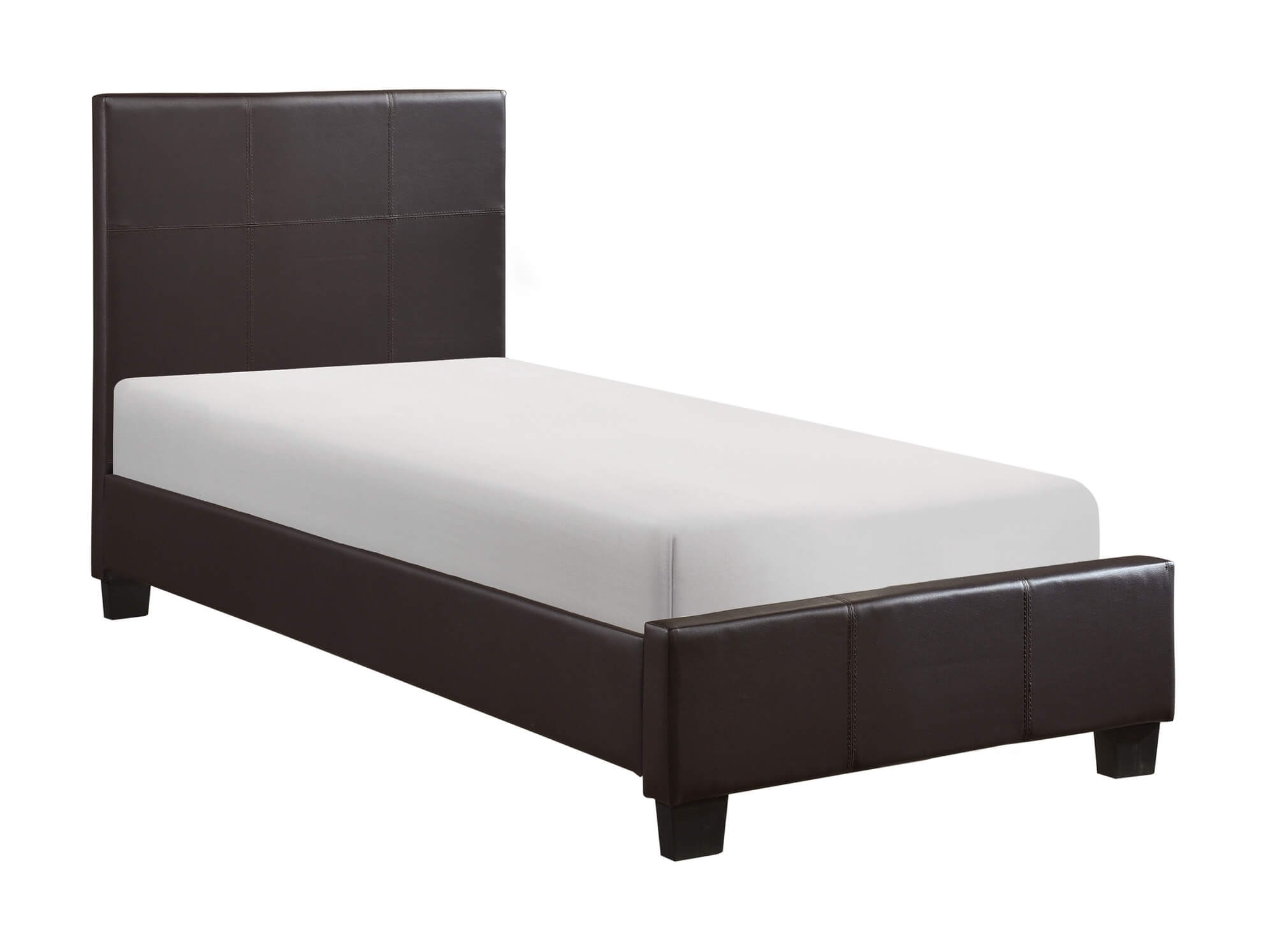 Lorenzi Leatherette Bed, Twin Size
