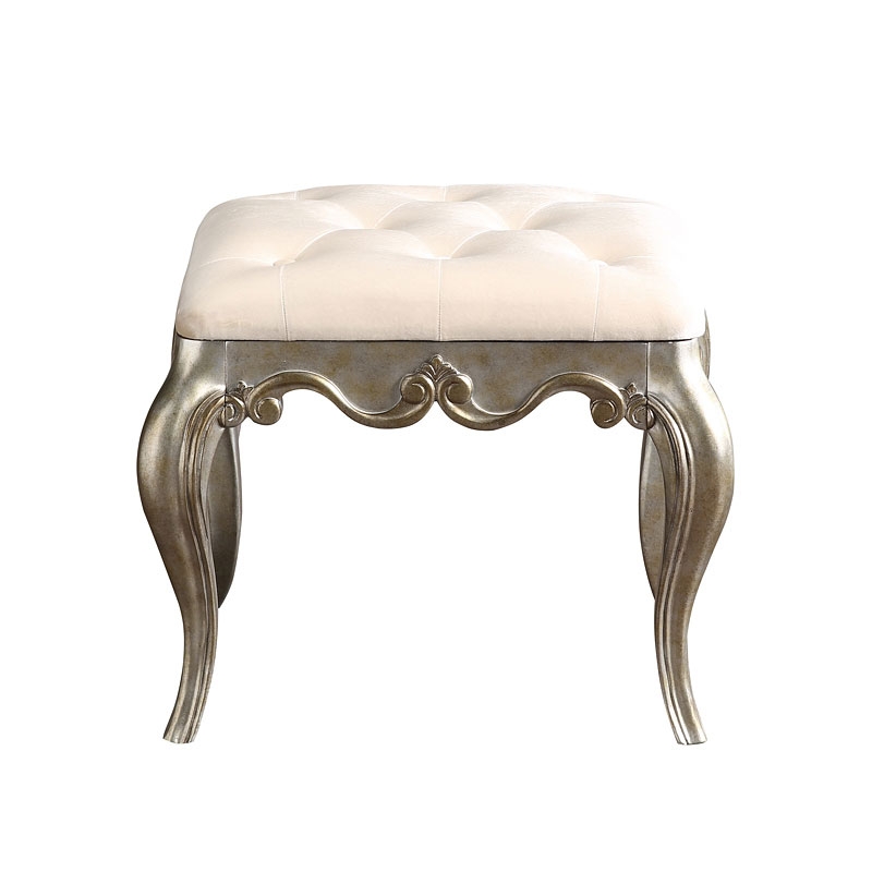 Esteban Fabric/Wood Vanity Stool
