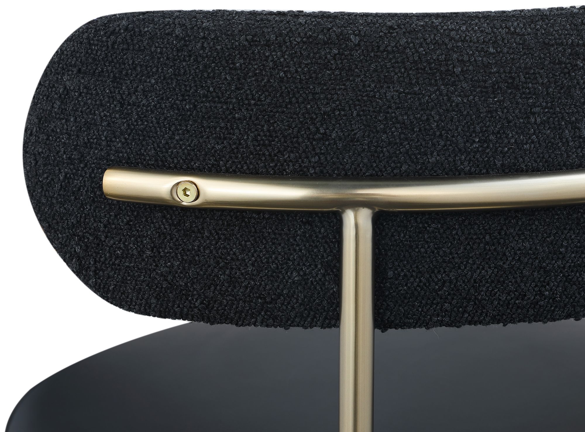 Beacon Faux Leather & Boucle Fabric Dining Chair with Metal Frame